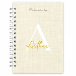 Caderneta Alfabeto Clean Linho Amarelo