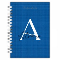 Caderneta Alfabeto Clean Linho Azul M.