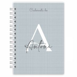 Caderneta Alfabeto Clean Linho Cinza