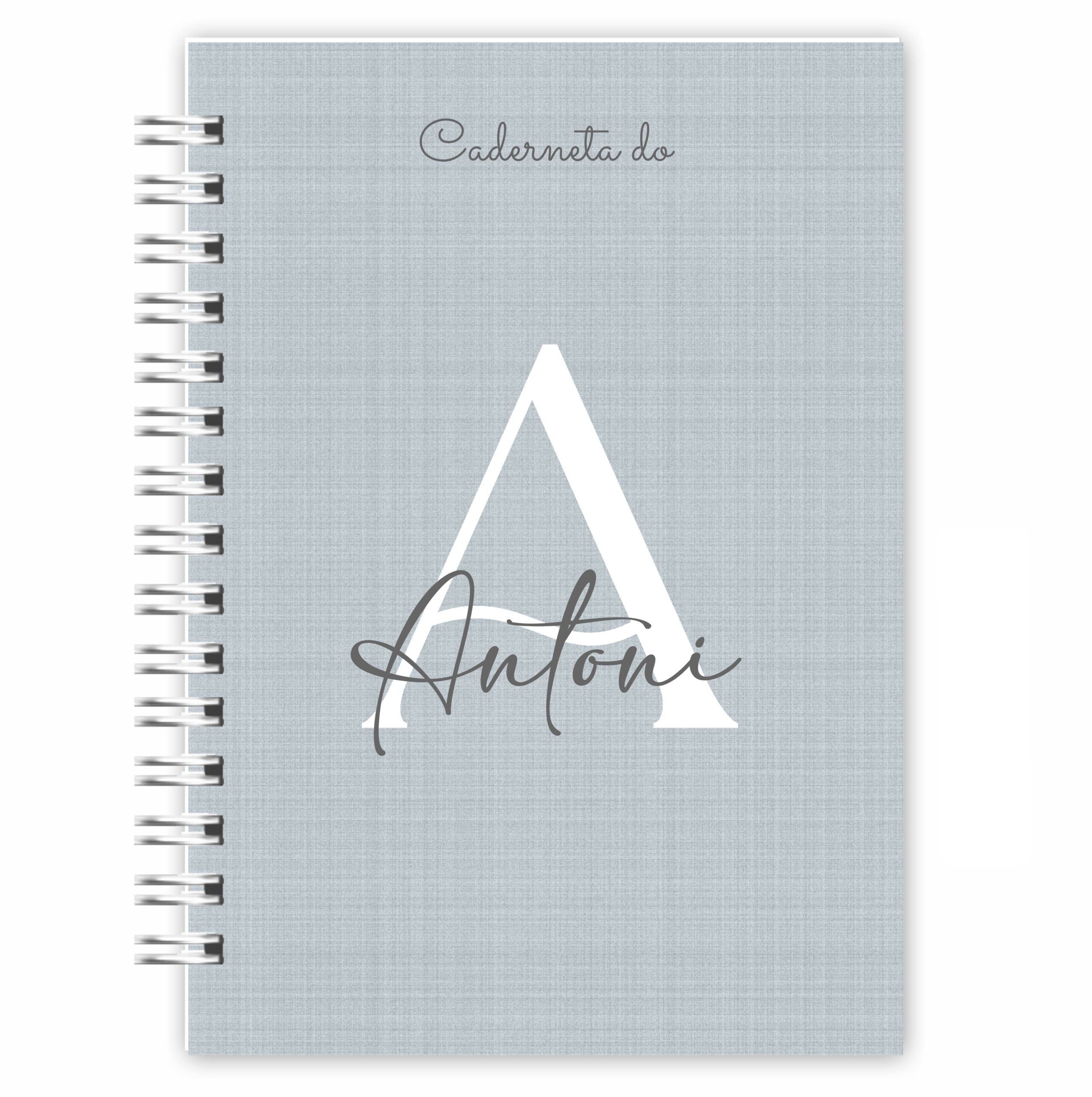 Caderneta Alfabeto Clean Linho Cinza