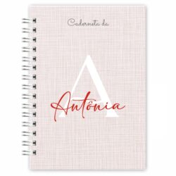 Caderneta  Alfabeto Clean Linho Vermelho