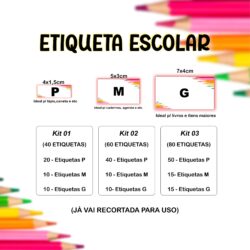 Etiqueta Escolar - Menino Diversos Temas